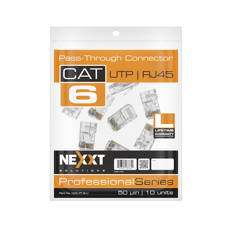 Conector Pass-Through UTP | RJ45 | Cat6