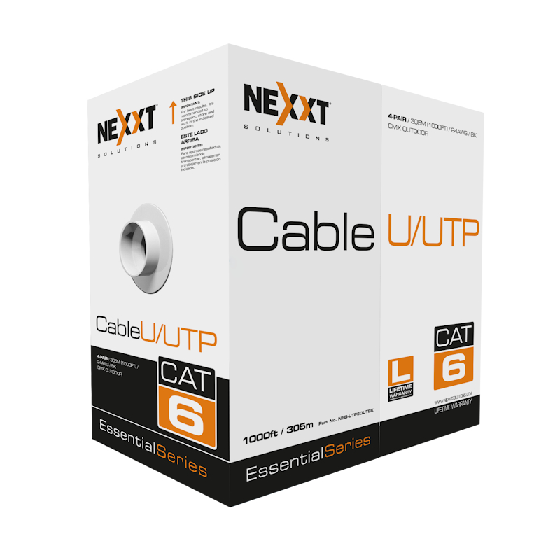 Cable U/UTP 4 pares Cat6, Calibre 24AWG